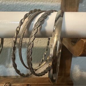 Silver Bangle and Bracelet Set